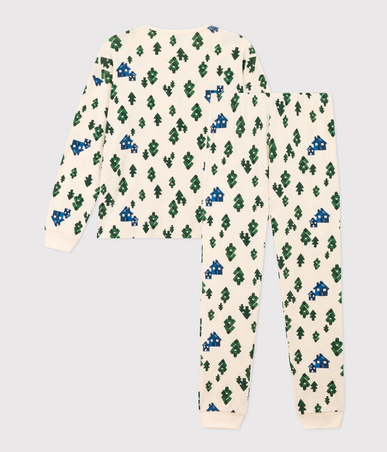 Pyjama chalet en coton femme blanc AVALANCHE/ MULTICO