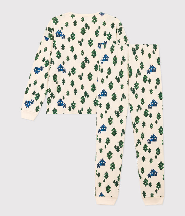 Pyjama chalet en coton femme &eacute;cru/multicouleur