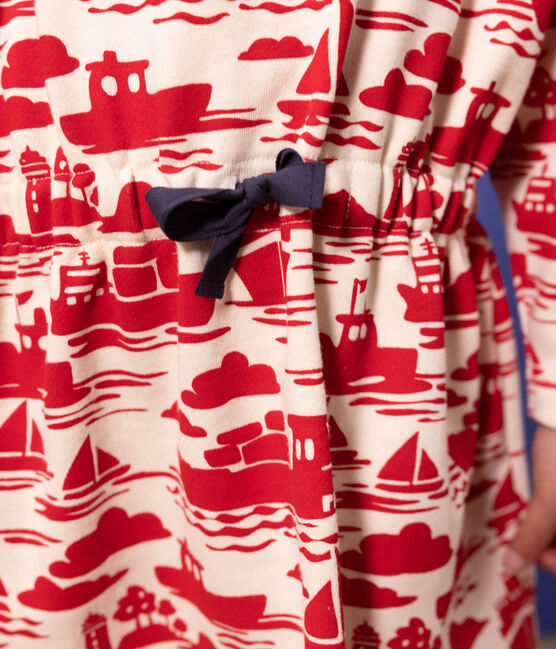 Robe manches longues molleton imprimé enfant fille rouge AVALANCHE/ ROUGE
