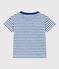 Tee-shirt rayé en coton enfant fille / garçon blanc MARSHMALLOW/bleu PERSE