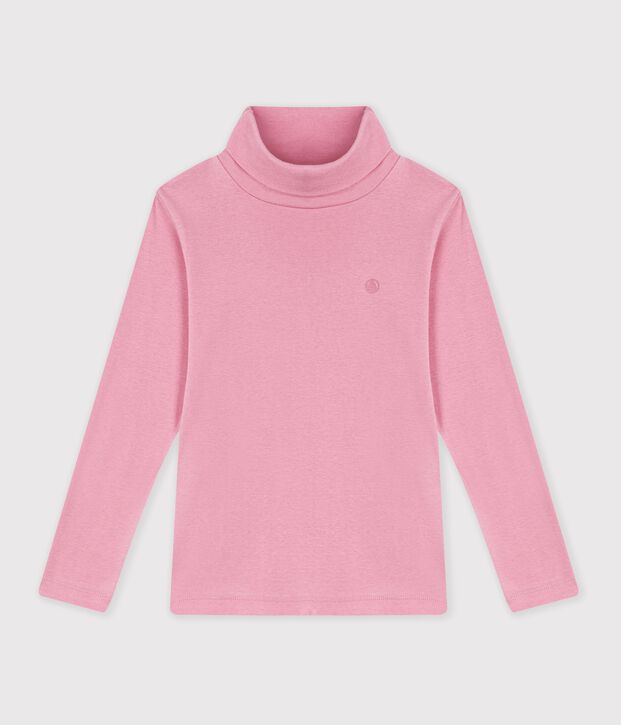 Sous-pull enfant en coton uni rose