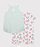 Lot de 2 combinaisons courtes bébé en coton fleuri variante 1