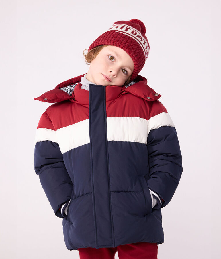 Doudoune enfant unie colorblock bleu SMOKING/blanc MULTICO