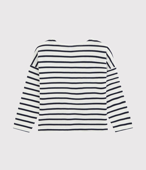 Tee-shirt enfant garcon blanc MARSHMALLOW/bleu SMOKING