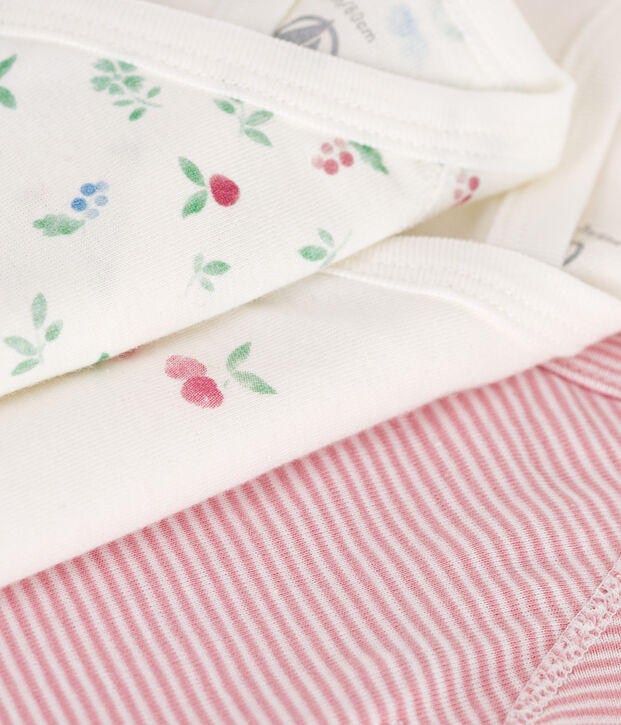 Lot de 3 bodies crois&eacute;s manches courtes en coton imprim&eacute; b&eacute;b&eacute; multicouleur