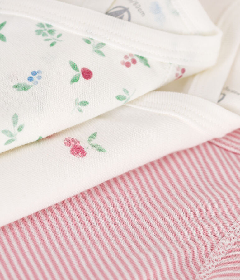 Lot de 3 bodies crois&eacute;s manches courtes en coton imprim&eacute; b&eacute;b&eacute; variante 2