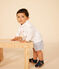 Chemise en piqué de coton bébé blanc ECUME