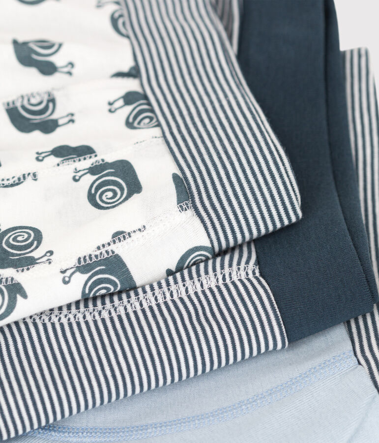 Lot de 3 boxers escargot petit gar&ccedil;on en coton multicouleur