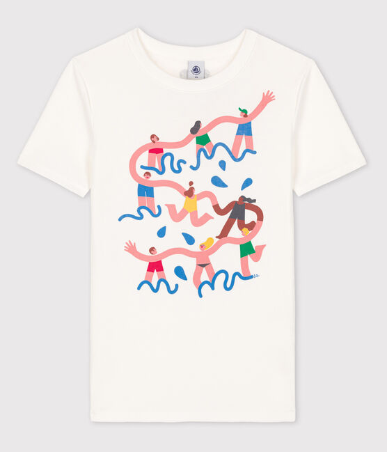 Tee-shirt L'ICONIQUE Water Family x Petit Bateau blanc MARSHMALLOW