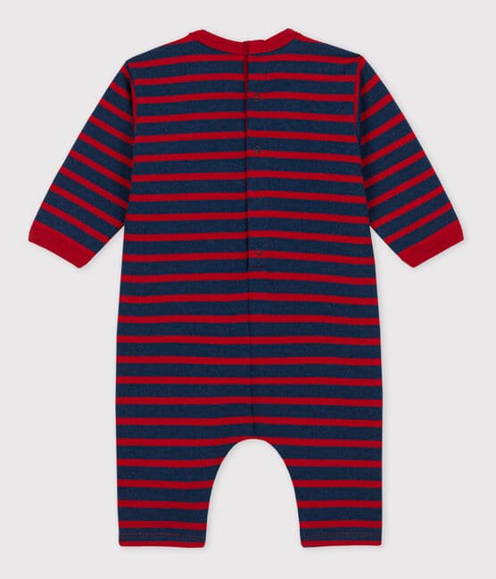 Combinaison bébé rayée marinière en jersey épais LITTORAL CHINE/ STOP