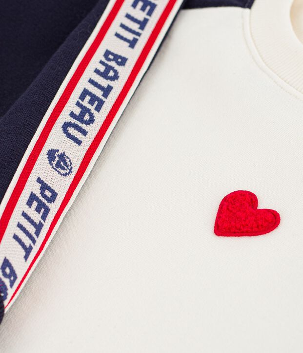 Sweatshirt enfant en coton blanc cass&eacute;