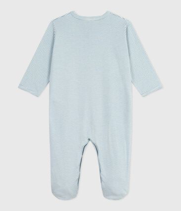 Pyjama bébé en coton à rayures milleraies (Petit Bateau) - Image 1