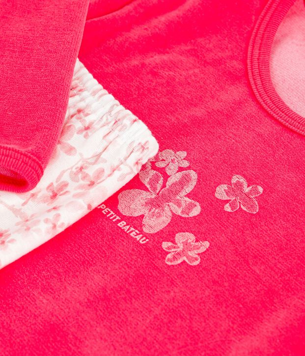 Pyjama  en velours rose/multicouleur