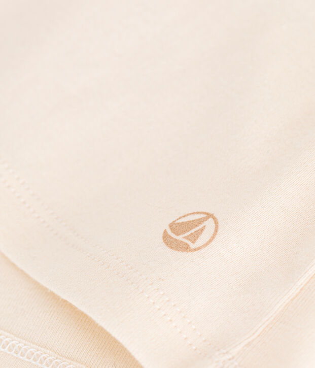 Tee-shirt manches courtes en coton enfant fille &eacute;cru