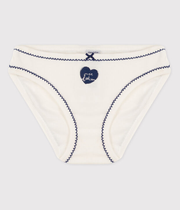 Culotte petite fille en coton blanc