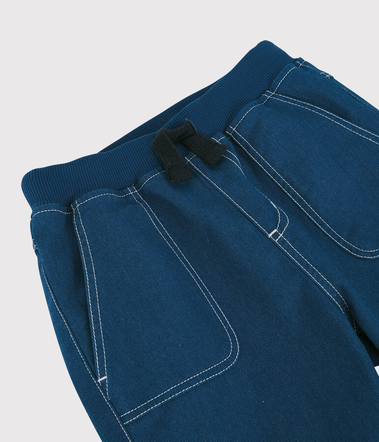 Pantalon regular en serge enfant gar&ccedil;on bleu MAJOR