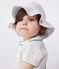 Barboteuse bébé en coton manches courtes à col, imprimé à pois blanc MARSHMALLOW/blanc MULTICO