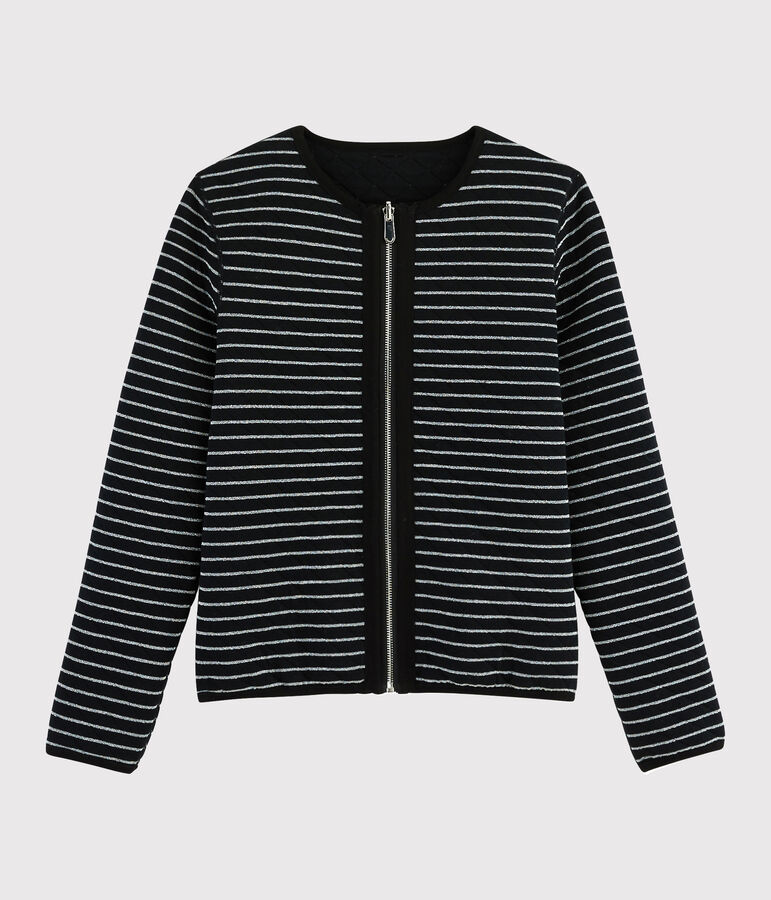Veste cardigan r&eacute;versible Femme noir/gris