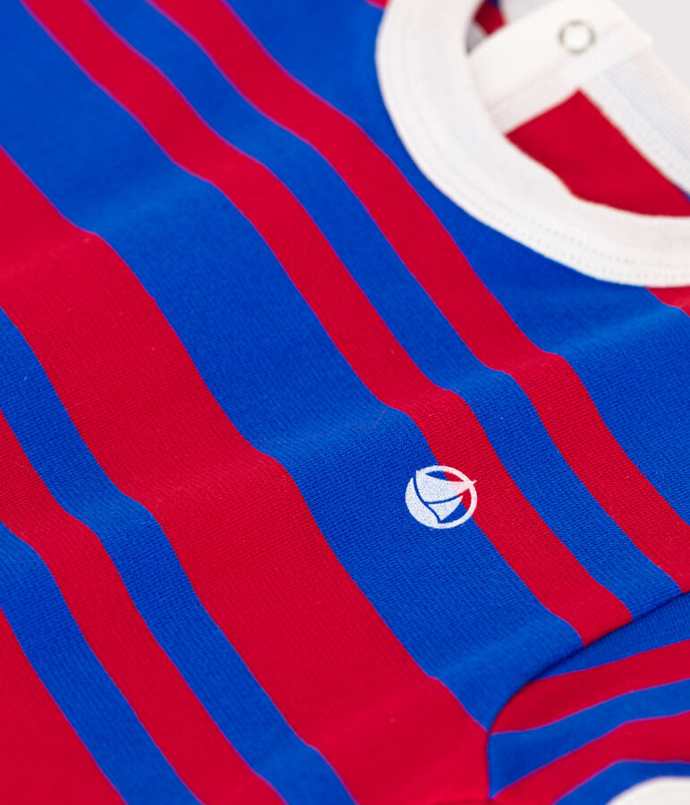 Combinaison courte b&eacute;b&eacute; en jersey ray&eacute; PERSE/ PEPS