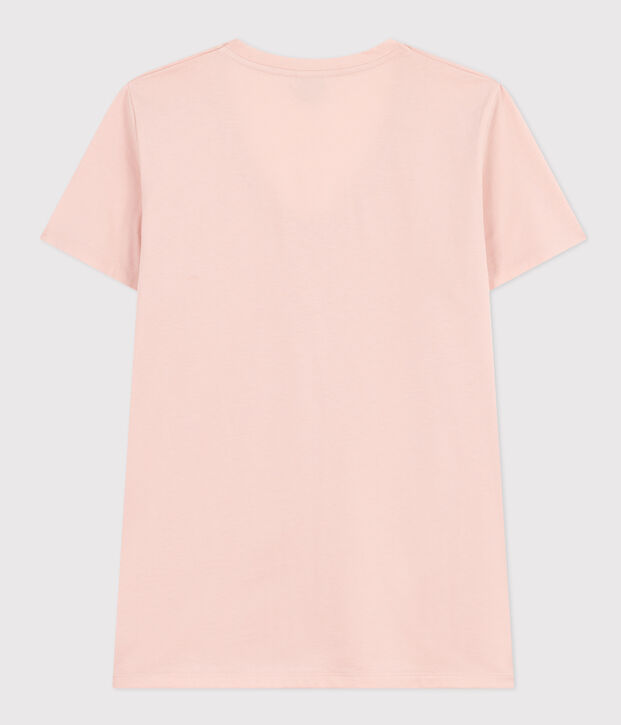 Tee-shirt LE DROIT col V en coton Femme rose
