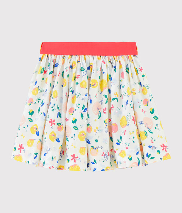 Jupe en popeline enfant fille blanc/multicouleur