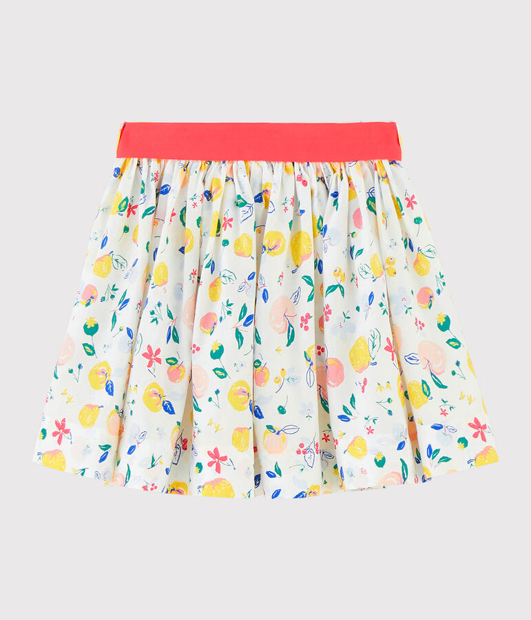 Jupe en popeline enfant fille blanc MARSHMALLOW/blanc MULTICO