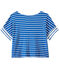 T-shirt femme oversize à rayures bleu PERSE/blanc MARSHMALLOW