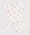 Robe bébé en coton manches courtes et bloomer, imprimés cœurs blanc AVALANCHE/ MULTICO