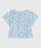 Blouse enfant en coton manches courtes imprimé cerises bleu MARSHMALLOW/ PORCELANA