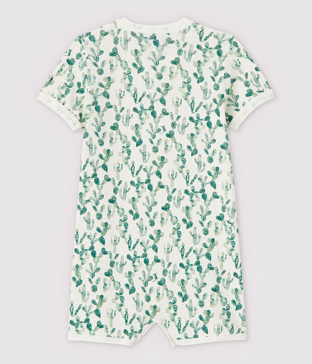 Combicourt cactus b&eacute;b&eacute; en coton/lin blanc/multicouleur