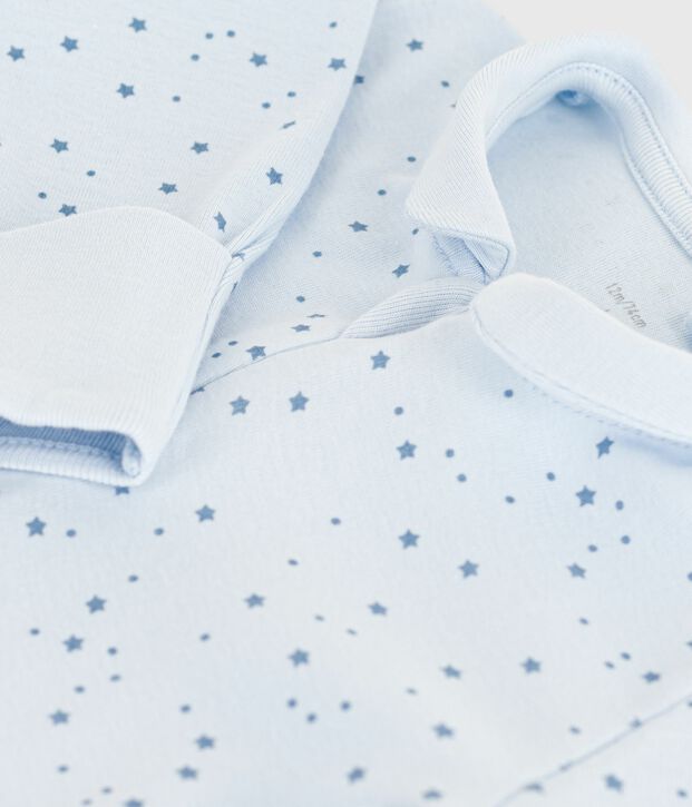 Pyjama b&eacute;b&eacute; en coton &agrave; col imprim&eacute; &eacute;toiles bleu/bleu