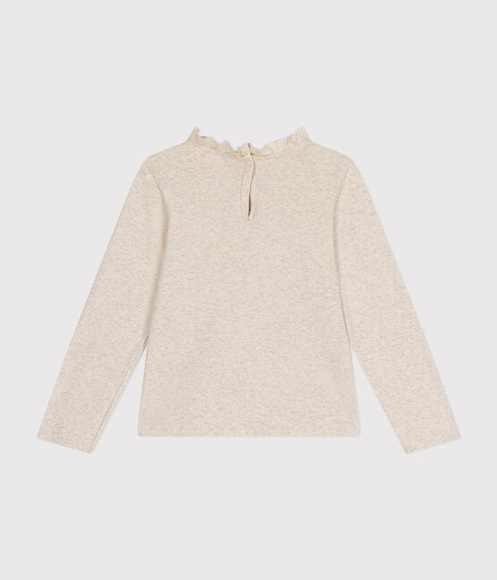 Tee-shirt manches longues en côte enfant fille beige MONTELIMAR CHINE
