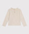 Tee-shirt manches longues en côte enfant fille beige MONTELIMAR CHINE