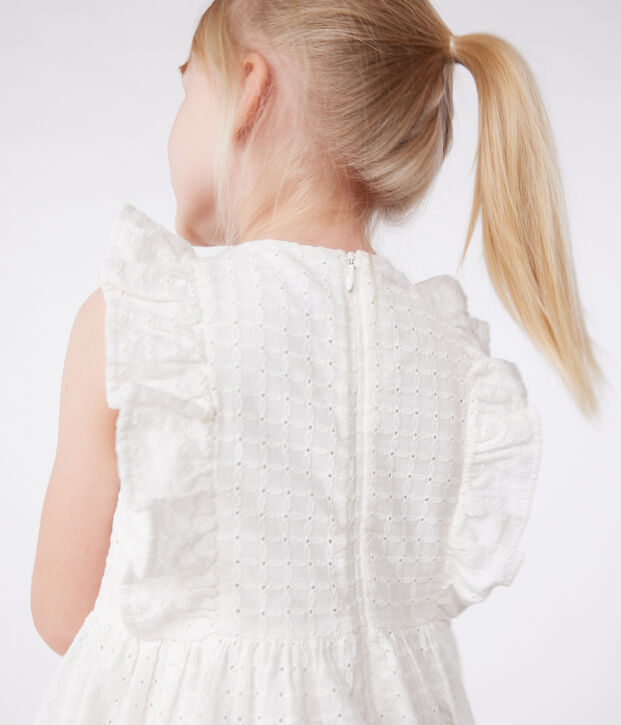 Robe sans manche enfant en coton blanc