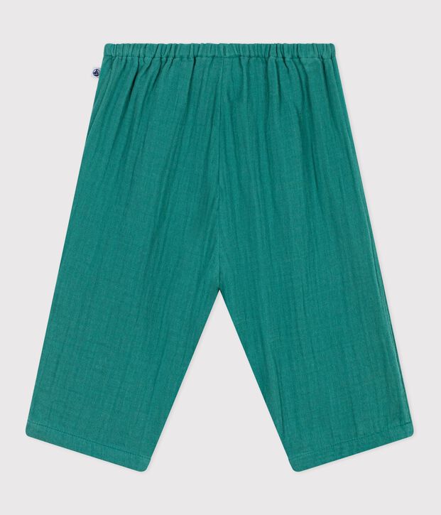 Pantalon b&eacute;b&eacute; en coton uni vert
