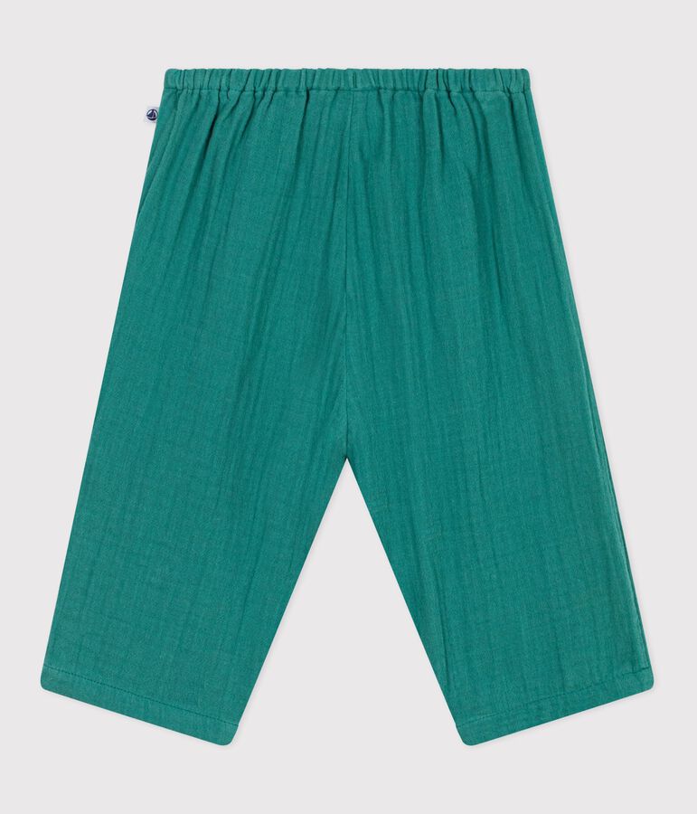 Pantalon b&eacute;b&eacute; en coton uni vert