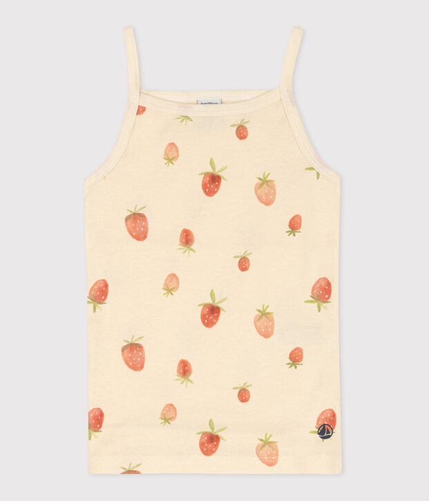 D&eacute;bardeur enfant en coton imprim&eacute; &eacute;cru/rose/multicouleur