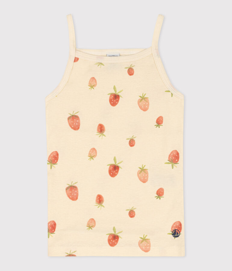 D&eacute;bardeur enfant en coton imprim&eacute; &eacute;cru/rose/multicouleur