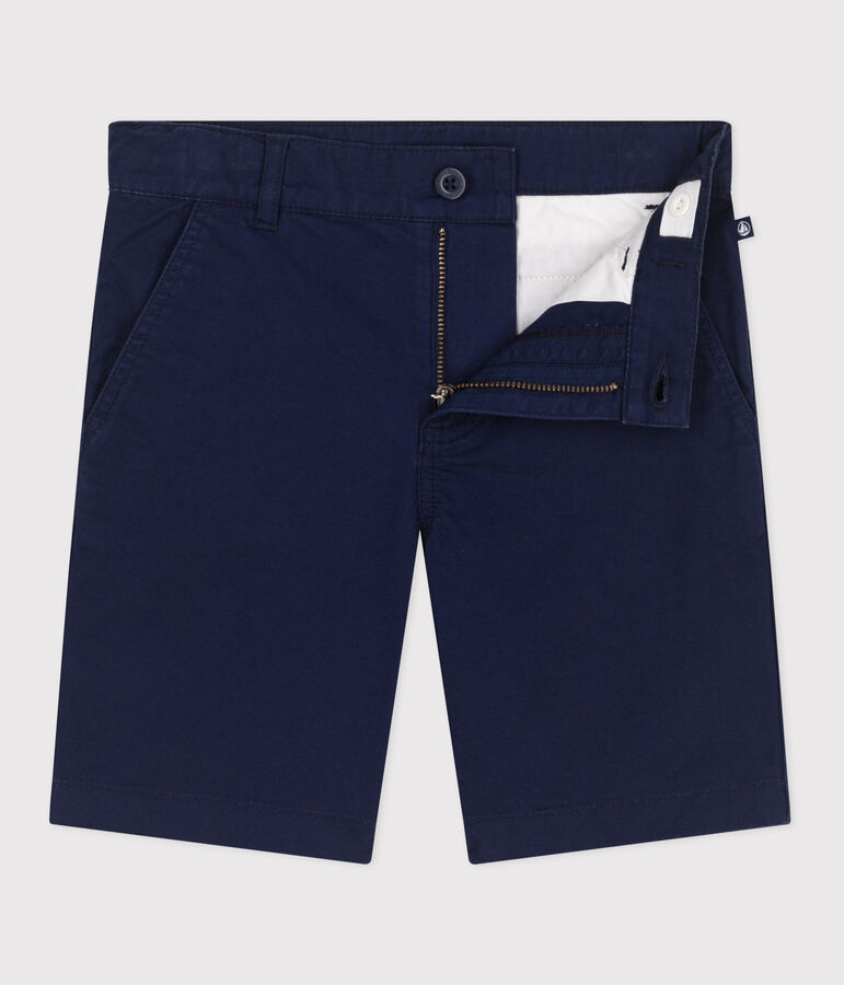 Bermuda short enfant en coton uni bleu MEDIEVAL