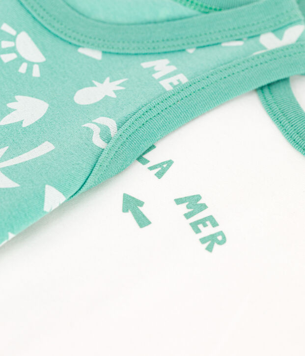 Lot de 2 d&eacute;bardeurs enfant en coton imprim&eacute; multicouleur