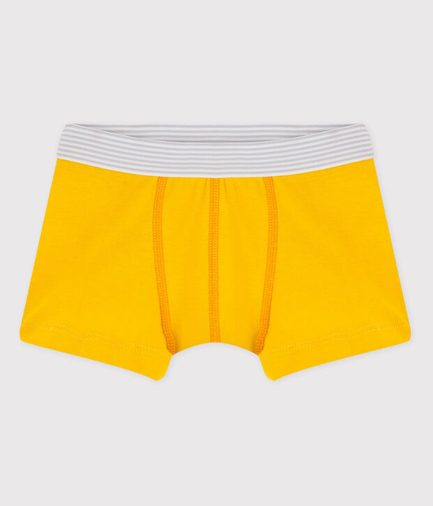 Boxer petit gar&ccedil;on en coton jaune