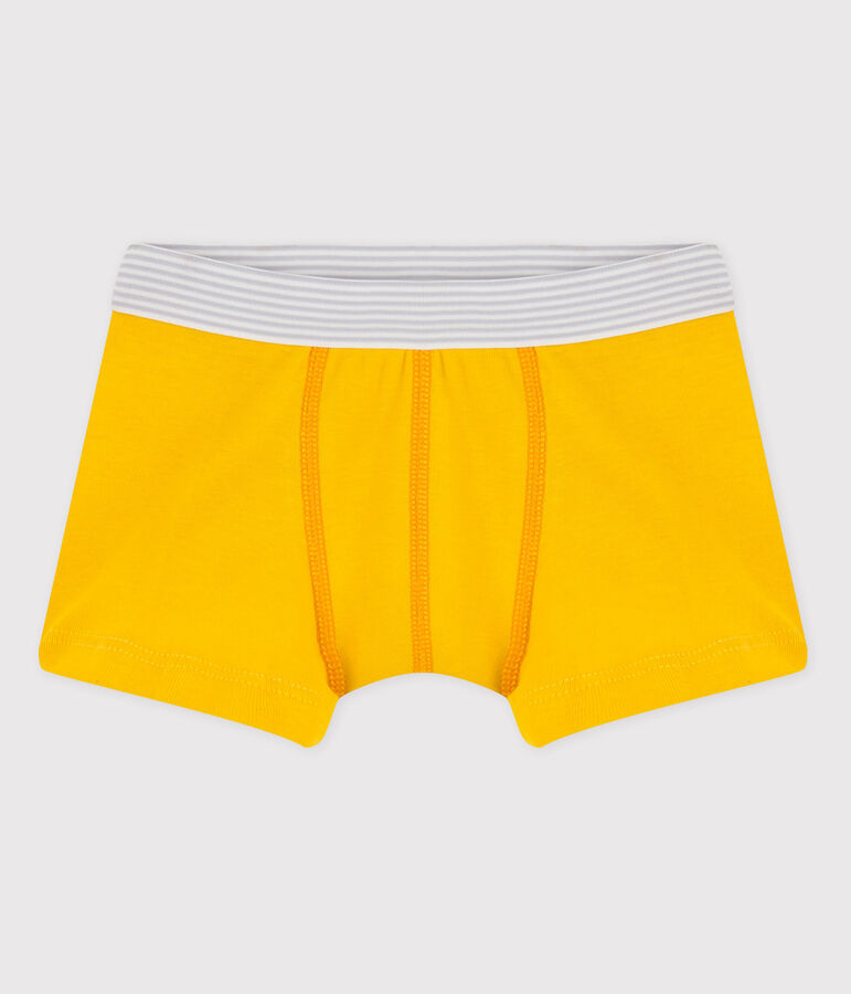 Boxer petit gar&ccedil;on en coton jaune HONEY