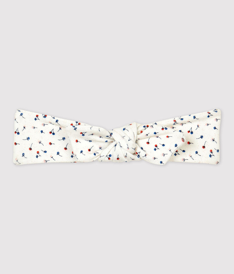 Bandeau en coton enfant fille blanc MARSHMALLOW/blanc MULTICO