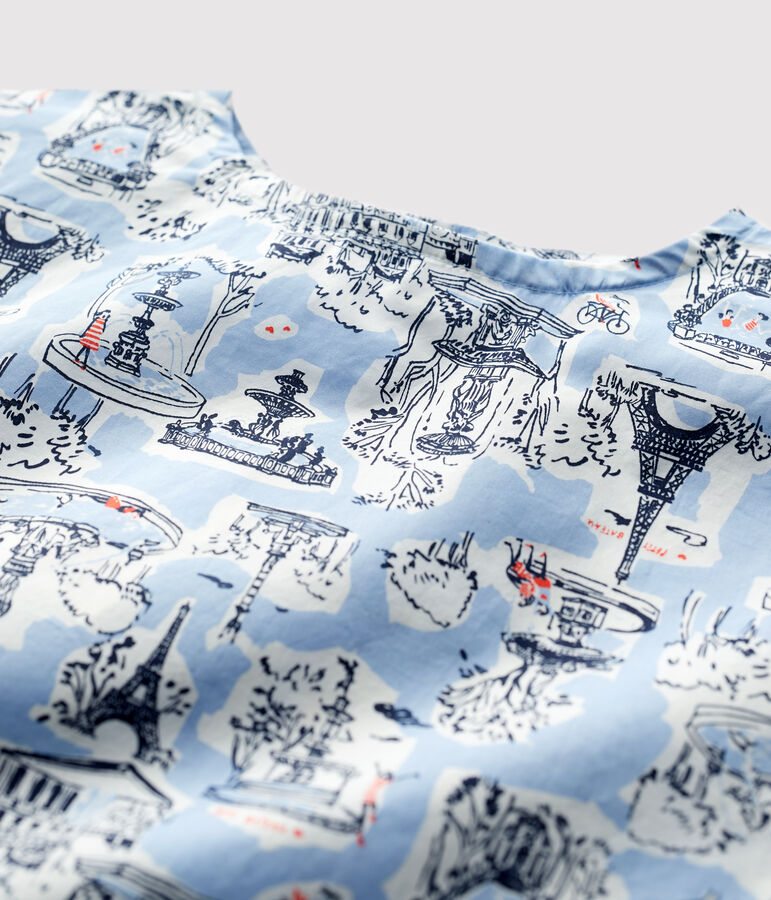 Blouse manches courtes &agrave; imprim&eacute; enfant fille blanc MARSHMALLOW/blanc MULTICO