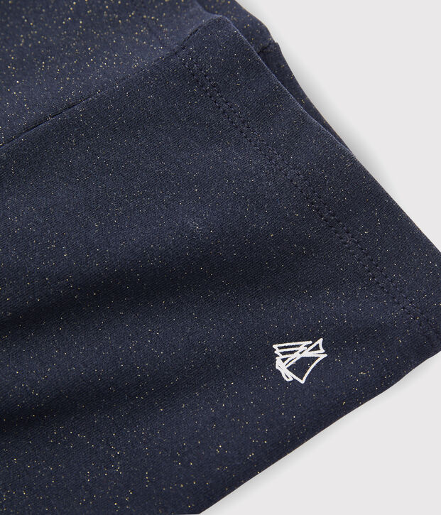 Legging en jersey enfant fille bleu/jaune