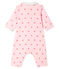 Dors bien sans pieds bébé en côte rose VIENNE/blanc MULTICO