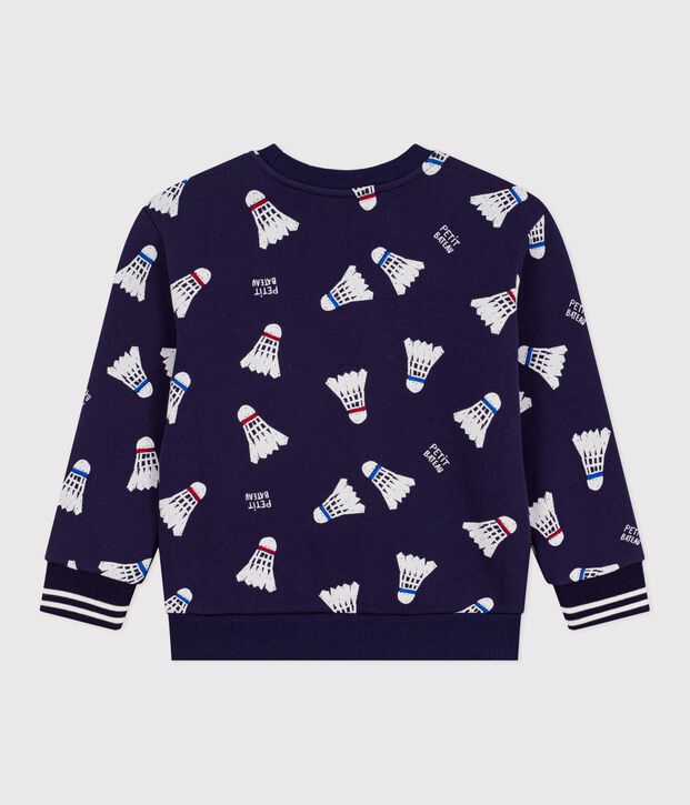 Sweatshirt enfant en coton imprim&eacute; bleu/multicouleur