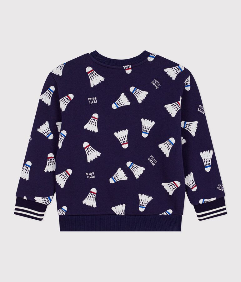 Sweatshirt enfant en coton imprim&eacute; bleu SOIR/ MULTICO