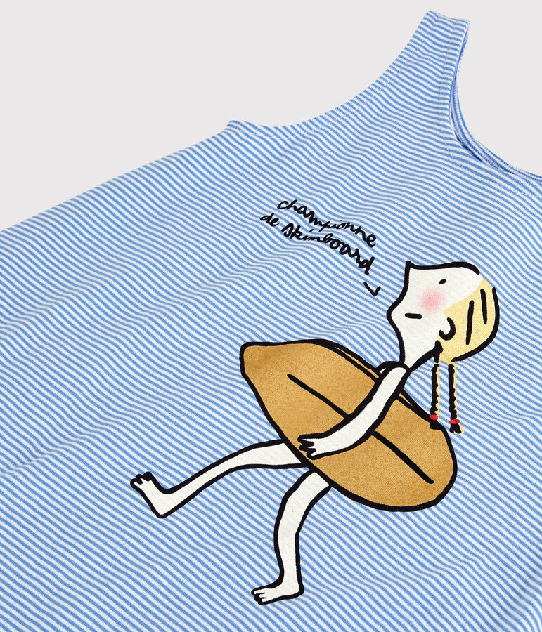 Robe Soledad Bravi en coton bio enfant fille bleu ALASKA/blanc ECUME