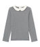 T-shirt fille manches longues en milleraies bleu SMOKING/beige COQUILLE
